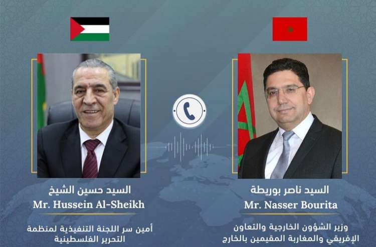 بوريطة يتباحث مع أمين سر اللجنة التنفيذية لمنظمة التحرير الفلسطينية