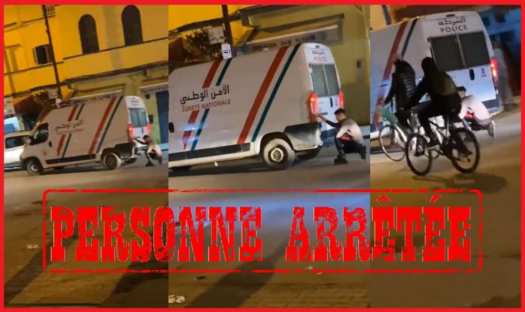 توقيف شاب يرتدي زلاجات ويتشبث بسيارة للأمن الوطني