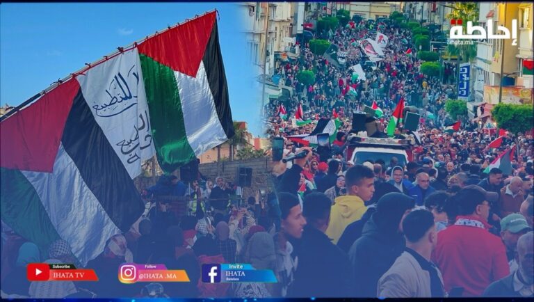 مسيرة حاشدة تضامنا مع سكان غزة (فيديو)