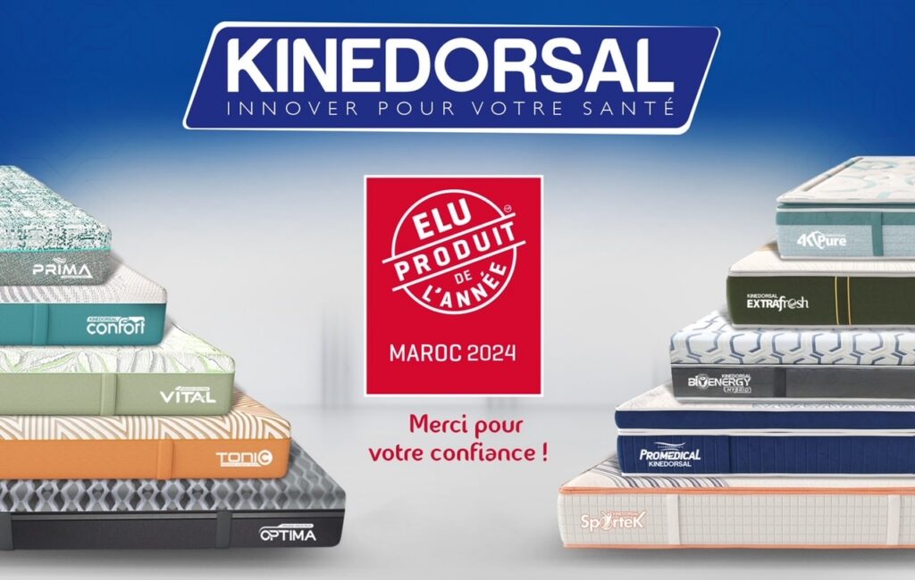 علامة KINEDORSAL تتوج بجائزة أفضل منتج لسنة 2024 عن فئة الأفرشة في المغرب