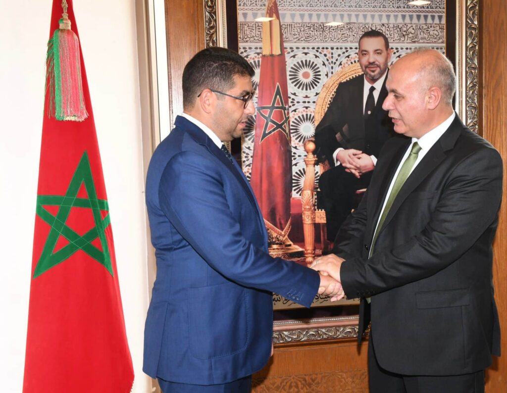 وزير الشباب والثقافة والتواصل محمد المهدي بنسعيد ووزير الثقافة الفلسطيني