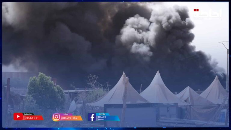 حريق مهول يجهز على سوق للمتلاشيات ويخلف حالة استنفار بمراكش (فيديو)