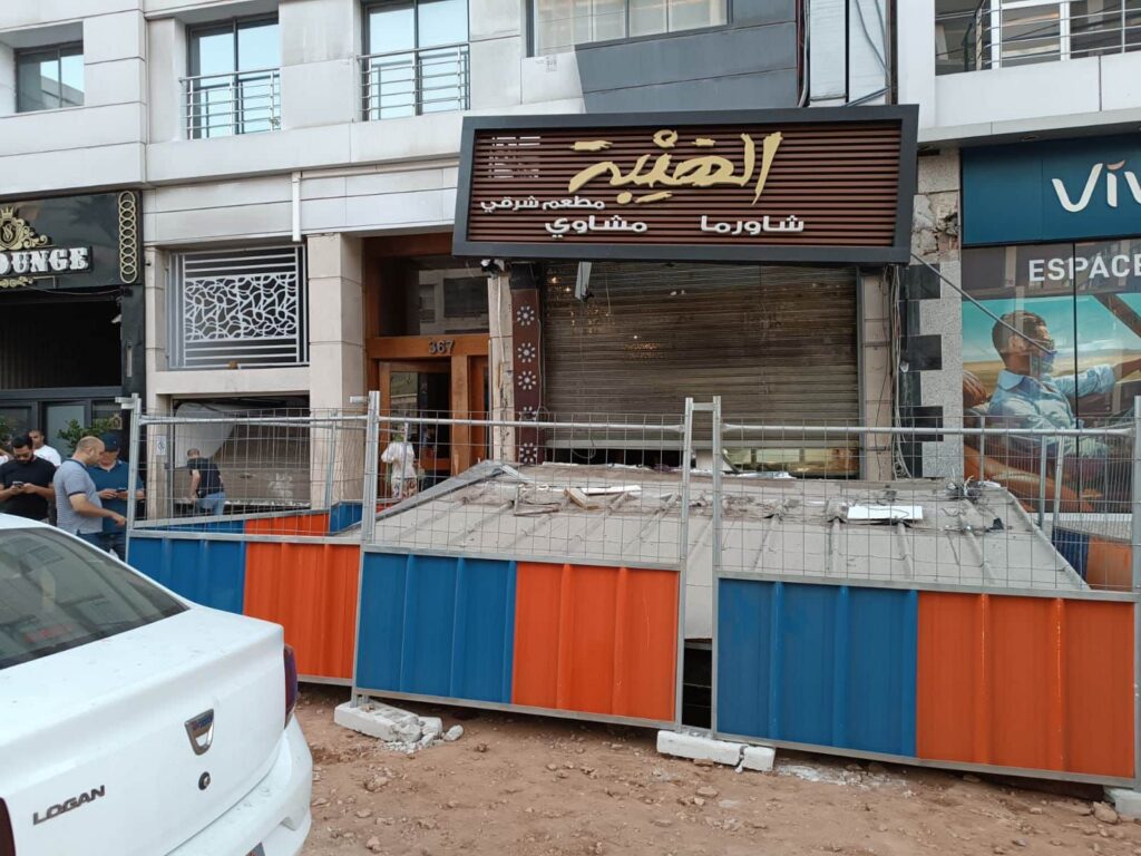 إصابات بالجملة خلال إنهيار واجهة مطعم على رؤوس الزبناء بالدار البيضاء