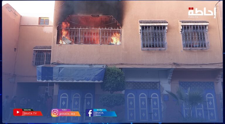 حريق مهول يجهز على منزل وسط حي شعبي بمراكش (فيديو)