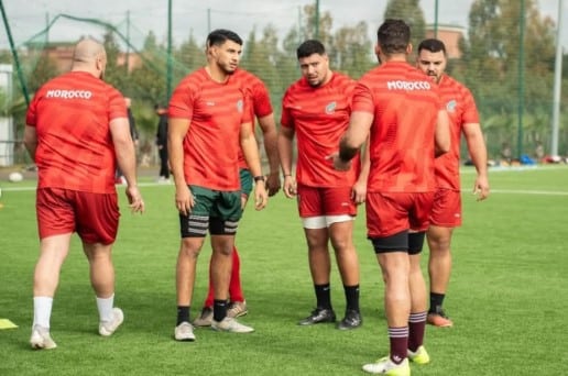 من التربص الوطني للمنتخب المغربي للريكبي 15 بمدينة بن سليمان استعدادا لنهائي اقصائيات كاس افريقيا للريكبي الذي سيجمع بين المنتخب الوطني المغربي للركبي نظيره منتخب تونس