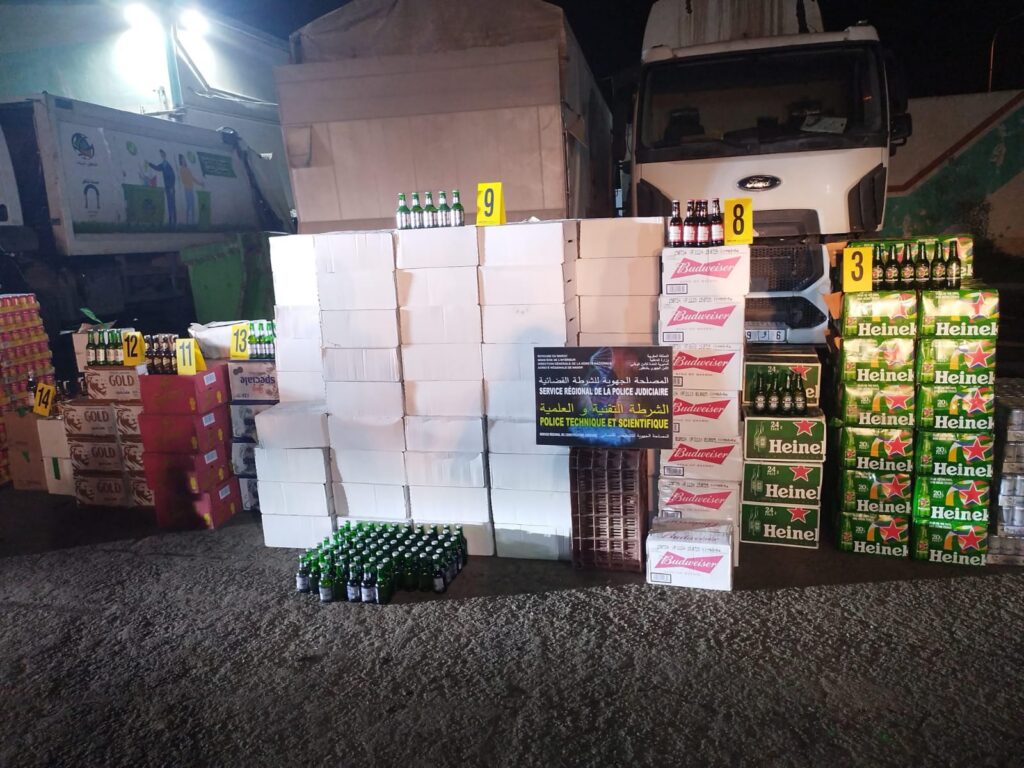 إجهاض عملية ترويج 18 ألف و570 قنينة من المشروبات الكحولية بدون ترخيص بالناظور