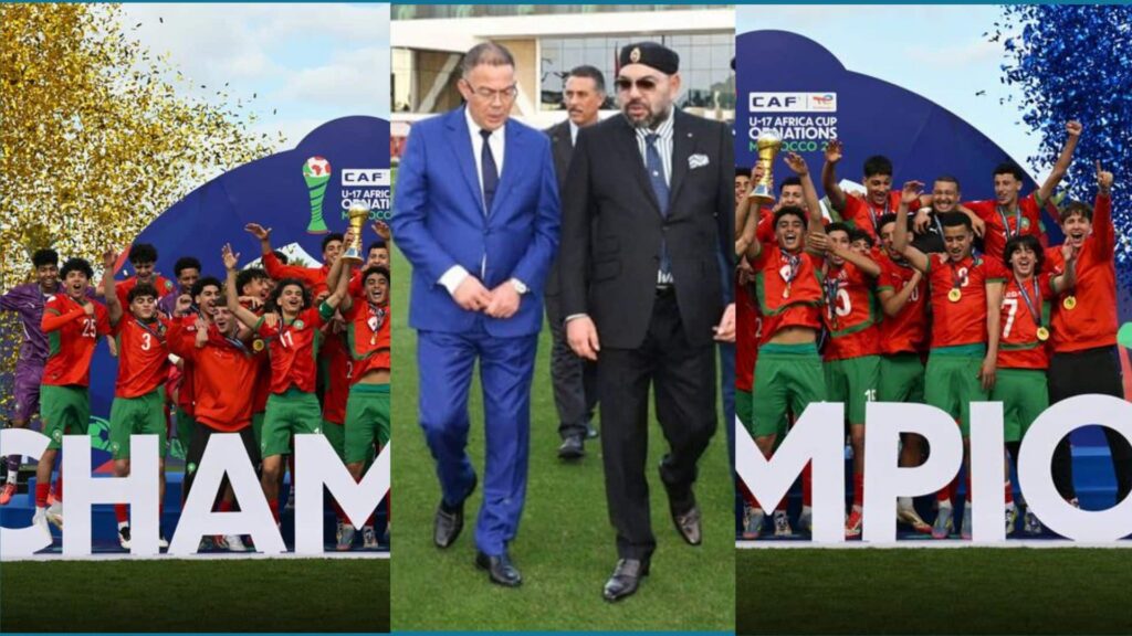 الملك يهنئ أعضاء المنتخب الوطني المغربي لكرة القدم للفتيان إثر فوزهم بكأس إفريقيا للأمم 2025