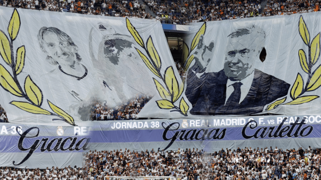 Spanish League: Real Madrid Fans Honor Modrić and Ancelotti