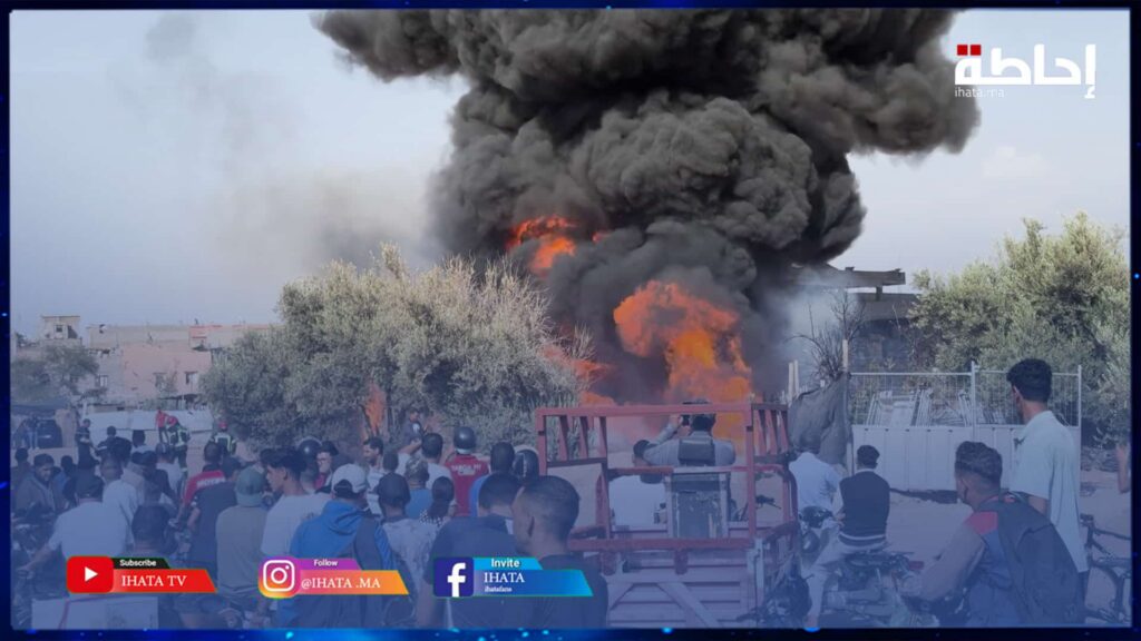 حريق يأتي على ورش بناء ويُخلف حالة استنفار في مراكش (فيديو)