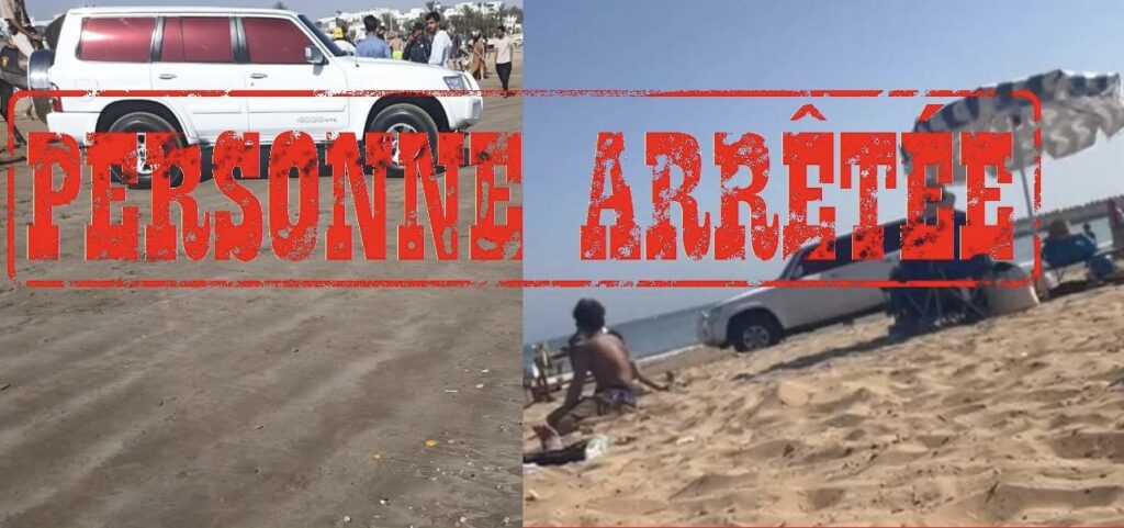 أمن أكادير يتفاعل مع صورة سيارة خليجية تسير بين المصطافين على الشاطئ