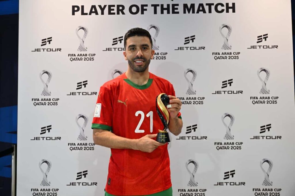 المغربي كريم بركاوي أحسن لاعب في لقاء المغرب والسعودية