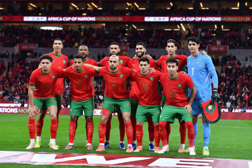 المنتخب الوطني المغربي لكرة القدم أكد لاعبو المنتخب الوطني المغربي لكرة القدم، يوم الخميس ثامن يناير 2026، في سلا، عزمهم على تحقيق الفوز على منتخب الكاميرون، برسم ربع نهائي نيل كأس إفريقيا للأمم لكرة القدم المغرب 2025، من أجل مواصلة مسارهم في هذه المنافسة القارية.