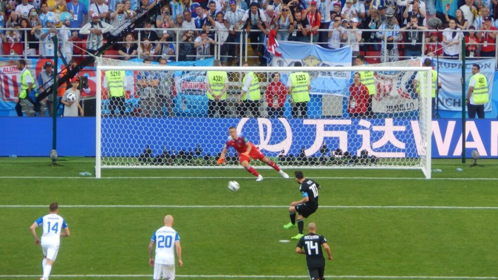 منتخب الأرجنتين خلال مباراة في كأس العالم