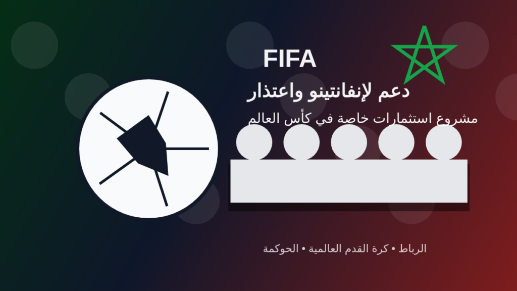 كرة قدم وشعار فيفا في صورة تعبيرية عن اجتماع رياضي في الرباط